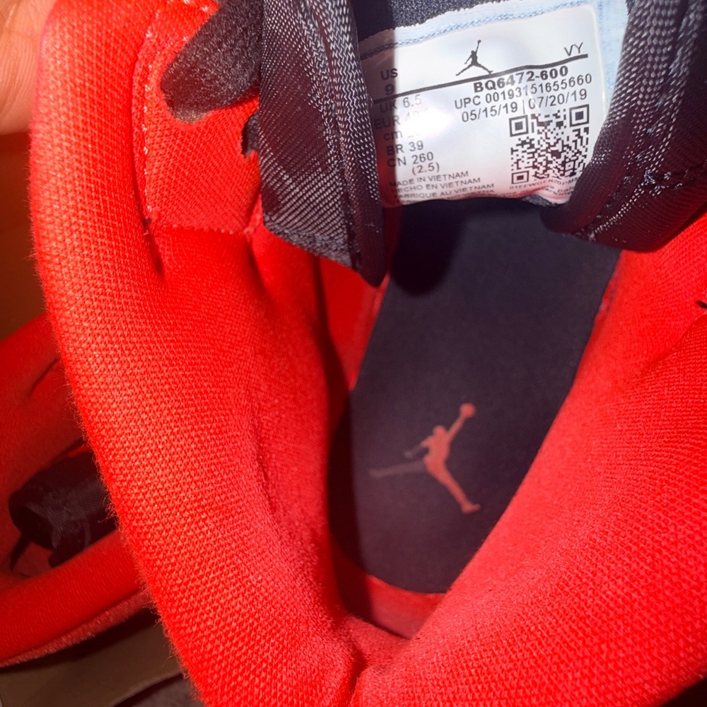 Jordan Athletic Shoes in Vibrant Red and Classic Black